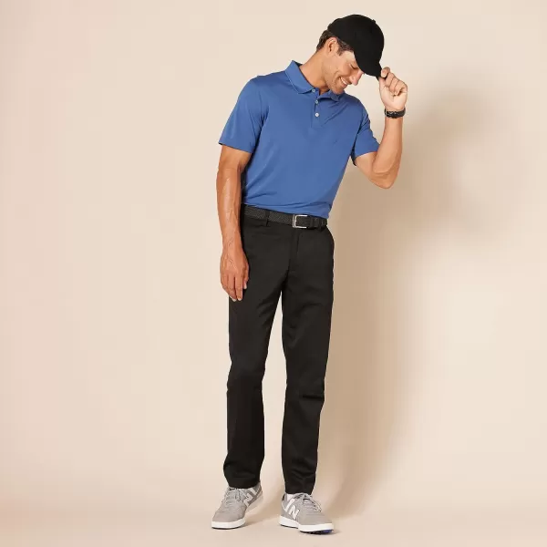 Amazon Essentials Mens StraightFit Stretch Golf PantPolyester Blend Black