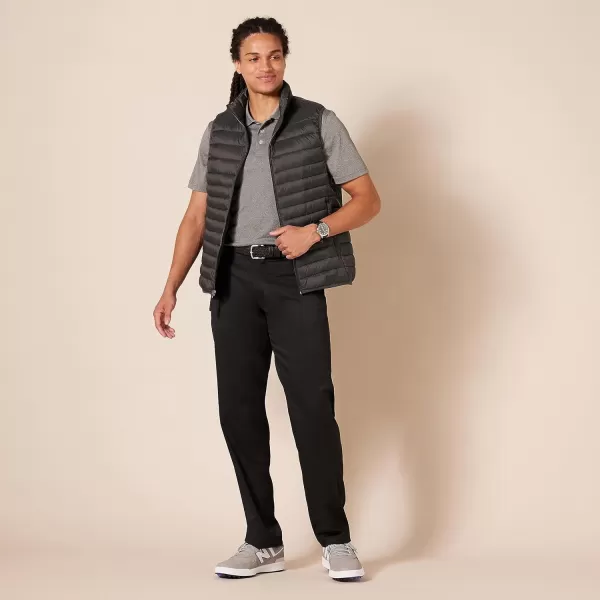 Amazon Essentials Mens StraightFit Stretch Golf PantRecycled Polyester Blend Black
