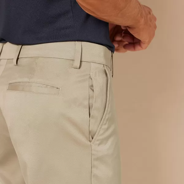 Amazon Essentials Mens StraightFit Stretch Golf PantRecycled Polyester Blend Khaki Brown