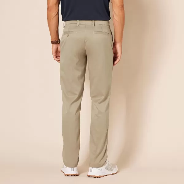 Amazon Essentials Mens StraightFit Stretch Golf PantRecycled Polyester Blend Khaki Brown