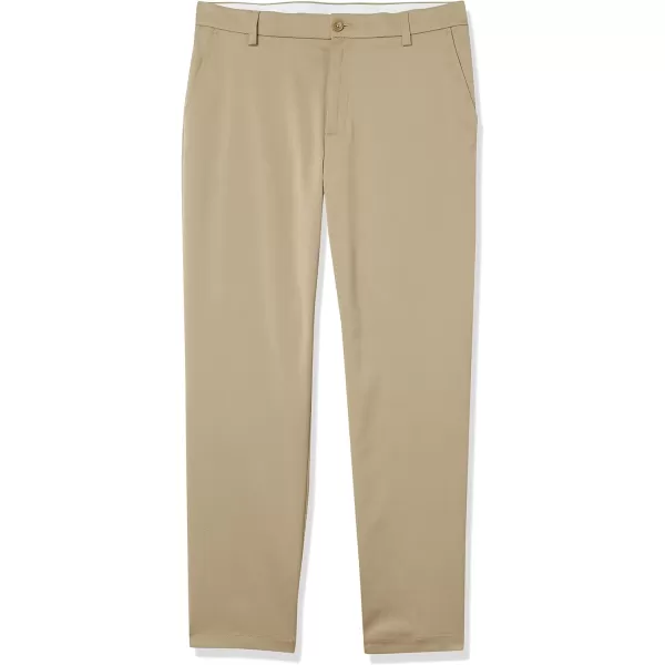 Amazon Essentials Mens StraightFit Stretch Golf PantRecycled Polyester Blend Khaki Brown
