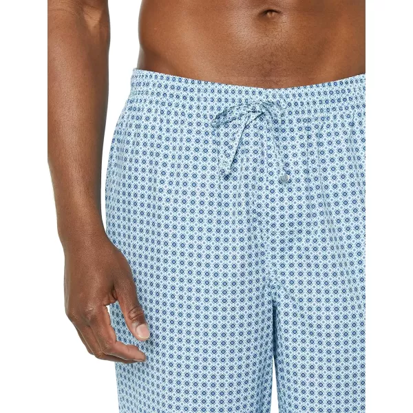 Amazon Essentials Mens StraightFit Woven Pajama PantBlue Geo Print