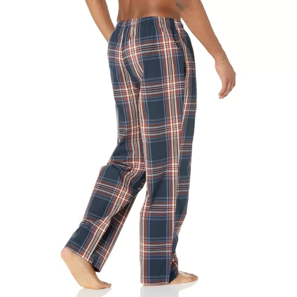 Amazon Essentials Mens StraightFit Woven Pajama PantNavy Large Plaid