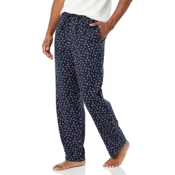 Amazon Essentials Mens StraightFit Woven Pajama PantNavy Paisley