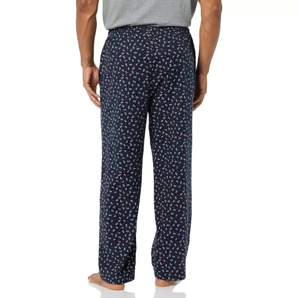 Amazon Essentials Mens StraightFit Woven Pajama PantNavy Paisley