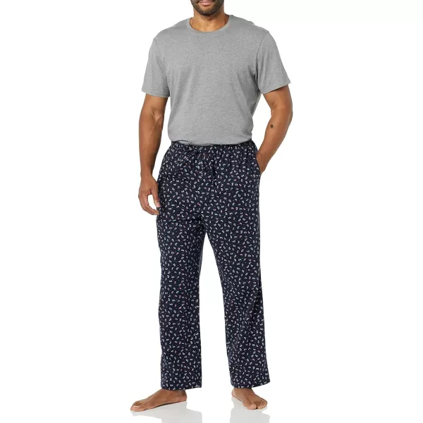 Amazon Essentials Mens StraightFit Woven Pajama PantNavy Paisley