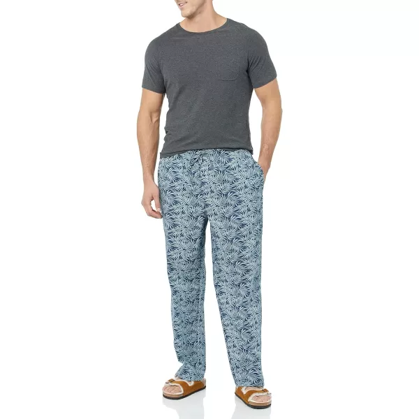 Amazon Essentials Mens StraightFit Woven Pajama PantPalm Leaf