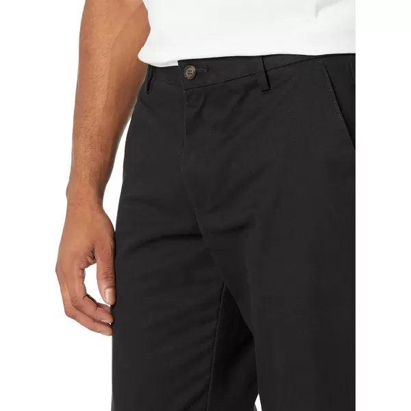 Amazon Essentials Mens StraightFit WrinkleResistant FlatFront Chino PantBlack
