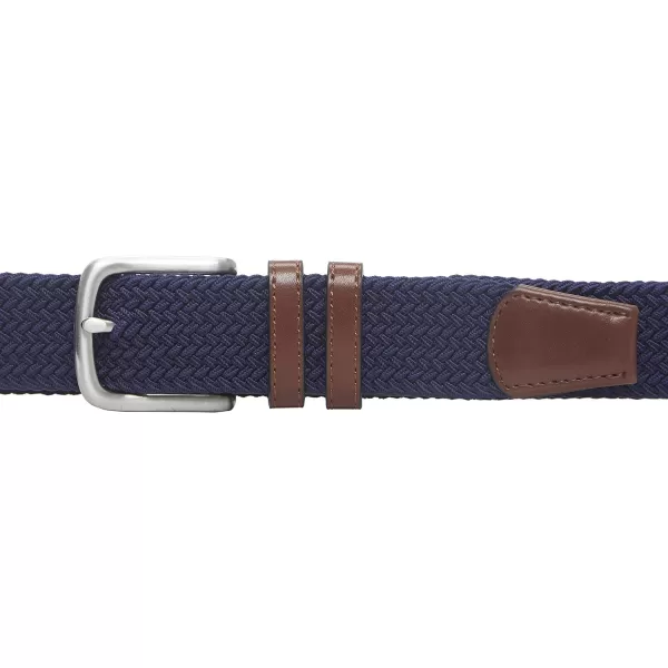 Amazon Essentials Mens Stretch Woven Braid BeltNavy