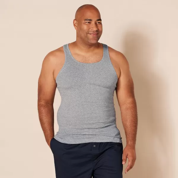 Amazon Essentials Mens Tank Undershirts Pack of 6BlackGrey Heather