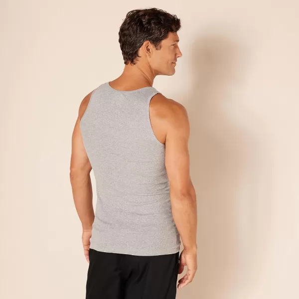 Amazon Essentials Mens Tank Undershirts Pack of 6BlackGrey Heather