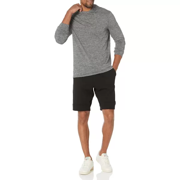 Amazon Essentials Mens Tech Stretch LongSleeve Hooded TShirtGrey Space Dye