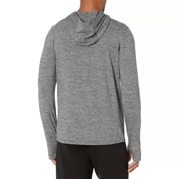 Amazon Essentials Mens Tech Stretch LongSleeve Hooded TShirtGrey Space Dye