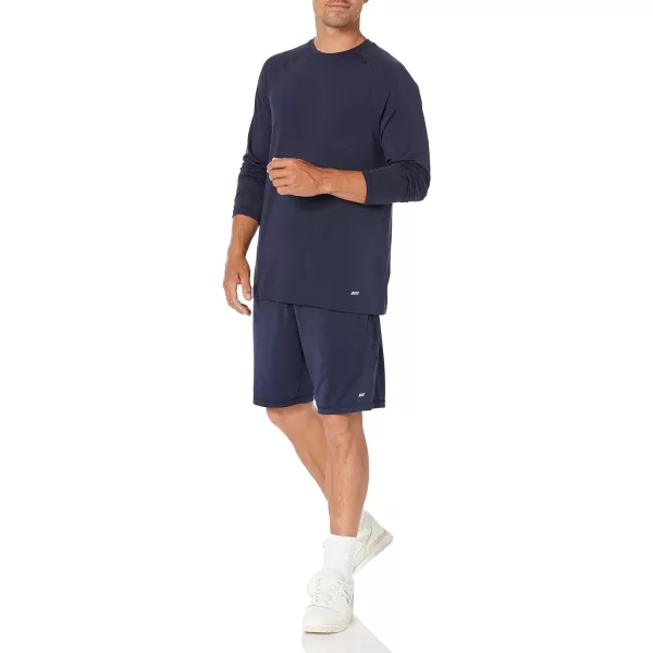 Amazon Essentials Mens Tech Stretch LongSleeve TShirt Available in BigampTallNavy