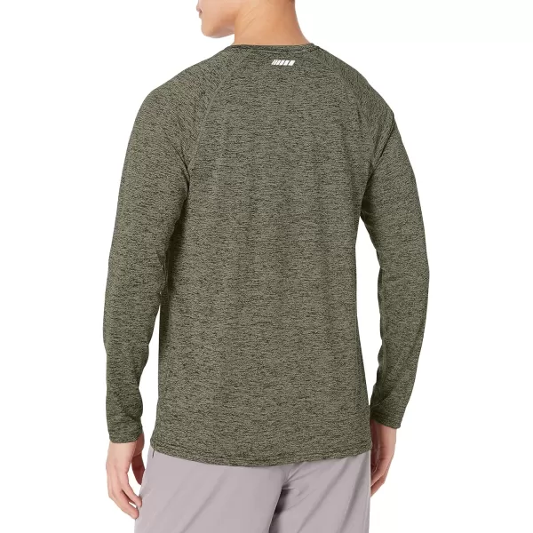 Amazon Essentials Mens Tech Stretch LongSleeve TShirt Available in BigampTallOlive Heather