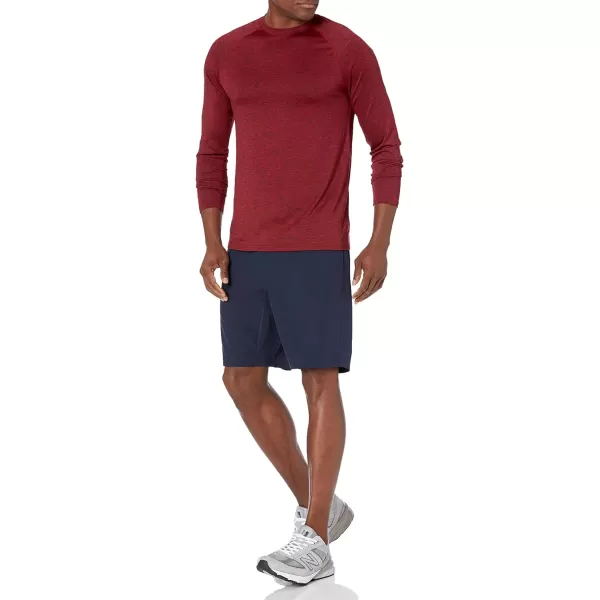 Amazon Essentials Mens Tech Stretch LongSleeve TShirt Available in BigampTallRed Heather