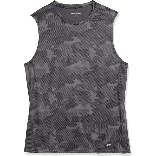 Amazon Essentials Mens Tech Stretch Muscle ShirtCharcoal Camo