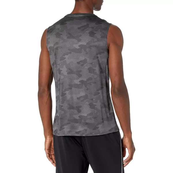 Amazon Essentials Mens Tech Stretch Muscle ShirtCharcoal Camo