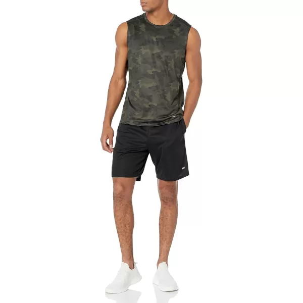 Amazon Essentials Mens Tech Stretch Muscle ShirtOlive Camo