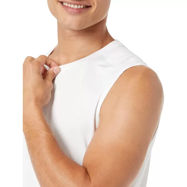 Amazon Essentials Mens Tech Stretch Muscle ShirtWhite