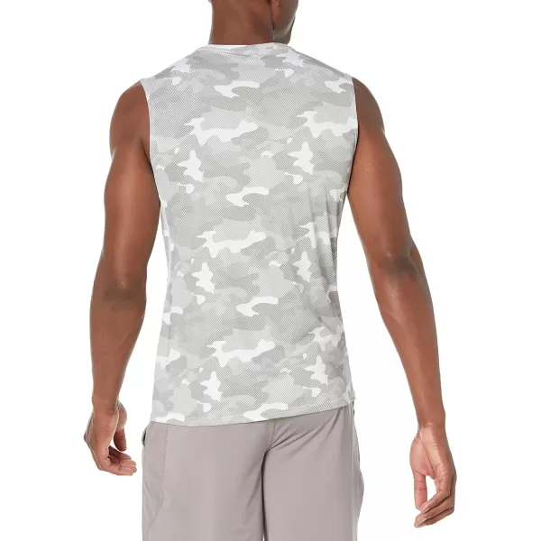 Amazon Essentials Mens Tech Stretch Muscle ShirtWhite Camo