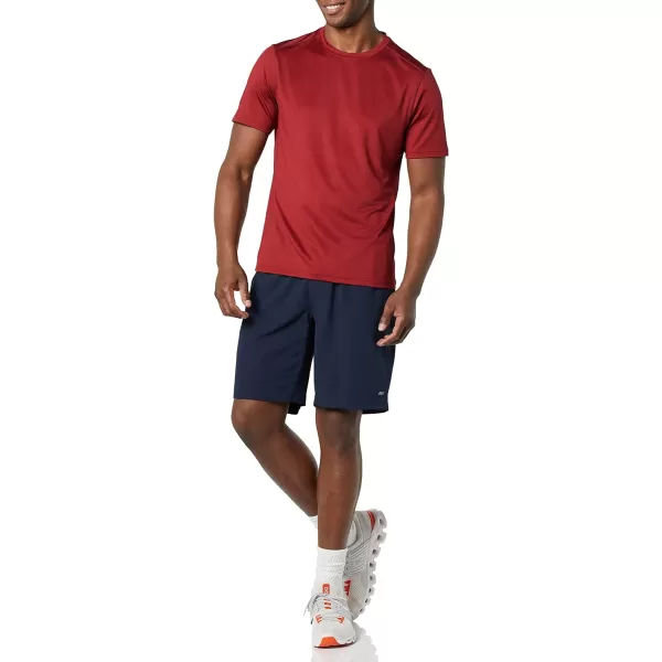 Amazon Essentials Mens Tech Stretch ShortSleeve TShirtBurgundy