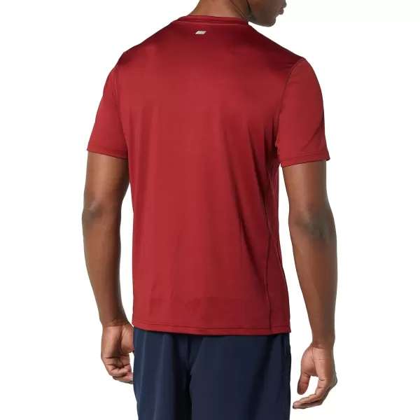 Amazon Essentials Mens Tech Stretch ShortSleeve TShirtBurgundy