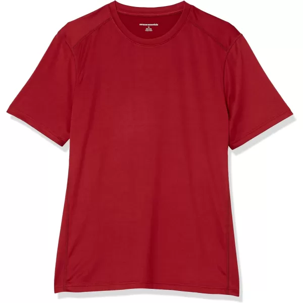 Amazon Essentials Mens Tech Stretch ShortSleeve TShirtBurgundy