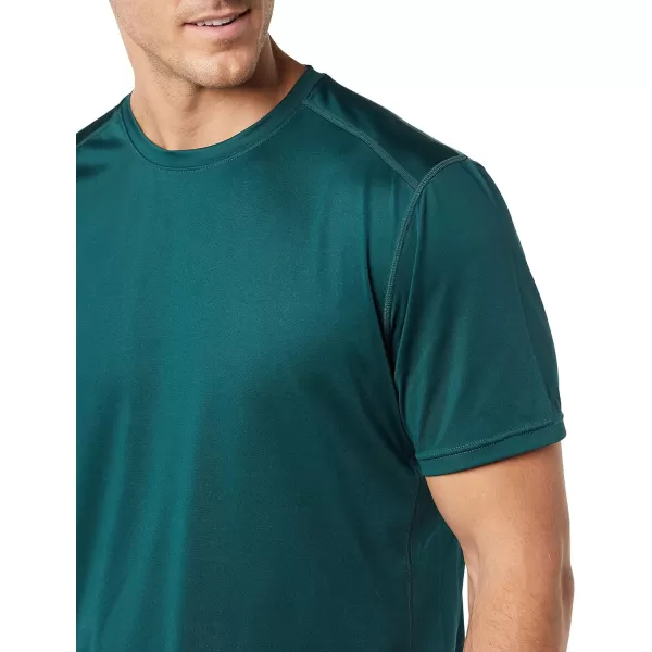 Amazon Essentials Mens Tech Stretch ShortSleeve TShirtDark Green