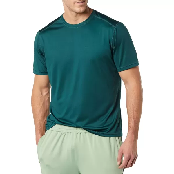 Amazon Essentials Mens Tech Stretch ShortSleeve TShirtDark Green