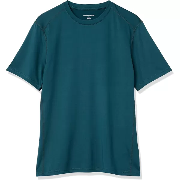 Amazon Essentials Mens Tech Stretch ShortSleeve TShirtDark Green