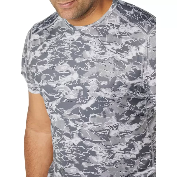 Amazon Essentials Mens Tech Stretch ShortSleeve TShirtGrey Abstract