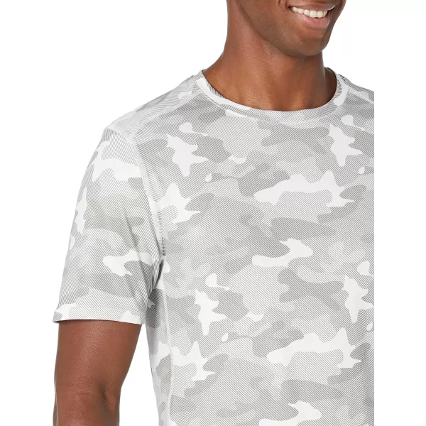 Amazon Essentials Mens Tech Stretch ShortSleeve TShirtWhite Camo