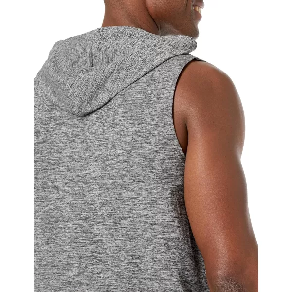 Amazon Essentials Mens Tech Stretch Sleeveless HoodieBlack Space Dye