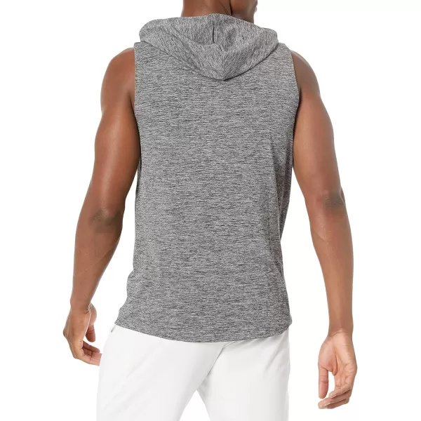 Amazon Essentials Mens Tech Stretch Sleeveless HoodieBlack Space Dye