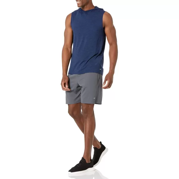 Amazon Essentials Mens Tech Stretch Sleeveless HoodieNavy Space Dye