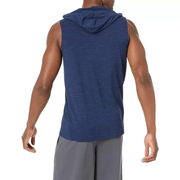 Amazon Essentials Mens Tech Stretch Sleeveless HoodieNavy Space Dye