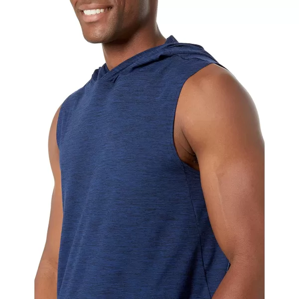 Amazon Essentials Mens Tech Stretch Sleeveless HoodieNavy Space Dye