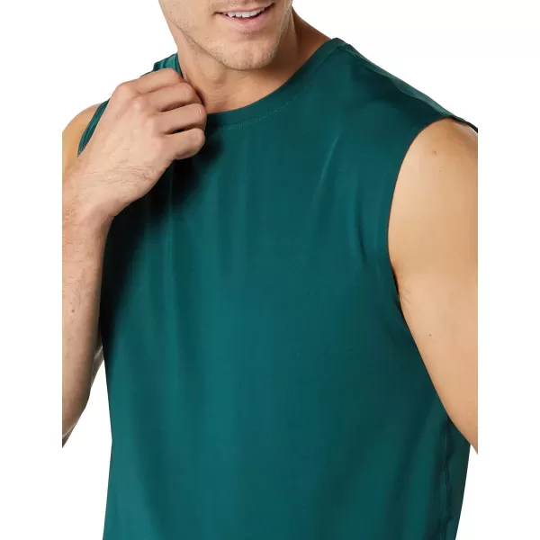 Amazon Essentials Mens Tech Stretch Tank BaselayerDark Green