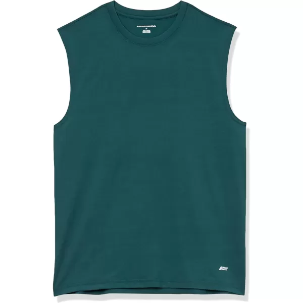 Amazon Essentials Mens Tech Stretch Tank BaselayerDark Green