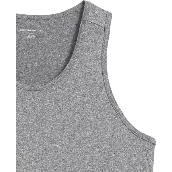 Amazon Essentials Mens Tech Stretch Tank TShirtBlack Heather