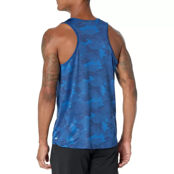 Amazon Essentials Mens Tech Stretch Tank TShirtBlue Camo