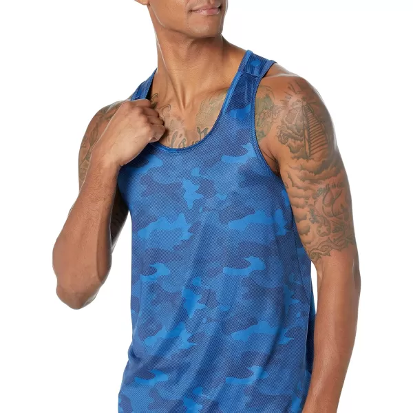 Amazon Essentials Mens Tech Stretch Tank TShirtBlue Camo