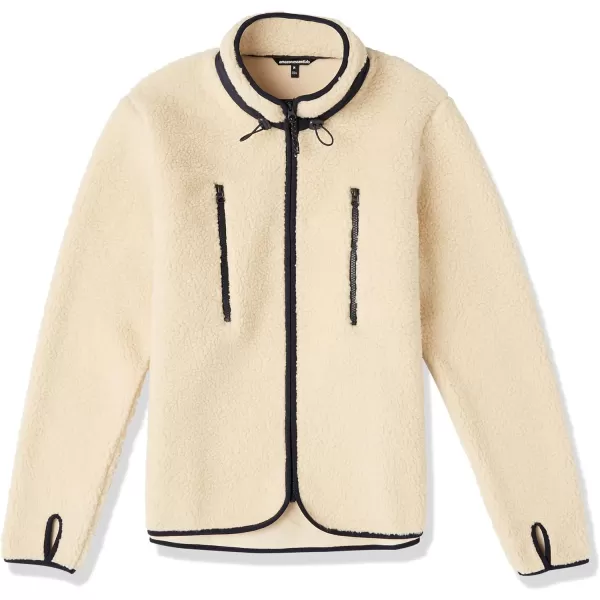 Amazon Essentials Mens Teddy Fleece FullZip JacketBeige