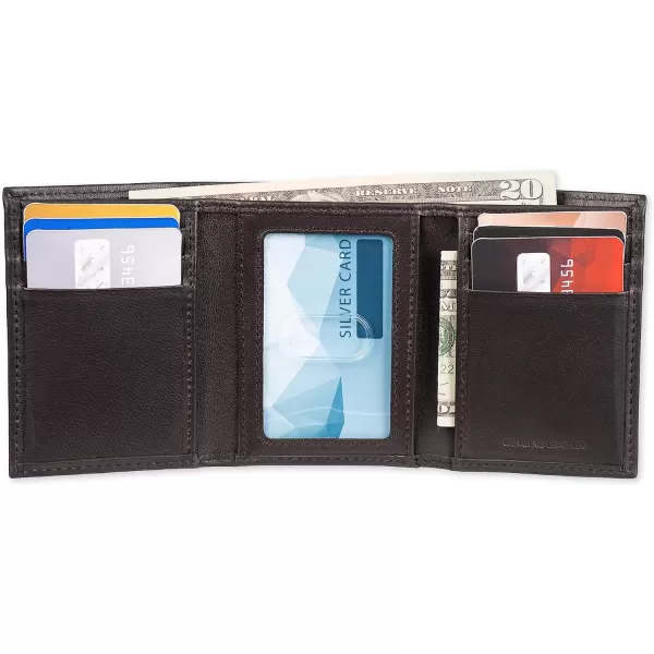 Amazon Essentials Mens Vertical Trifold WalletDark Brown