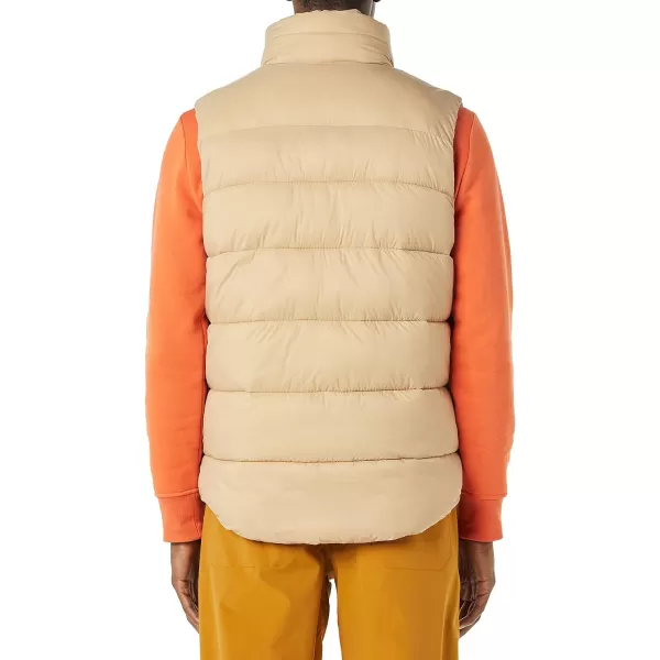 Amazon Essentials Mens WaterResistant SherpaLined Puffer VestKhaki Brown
