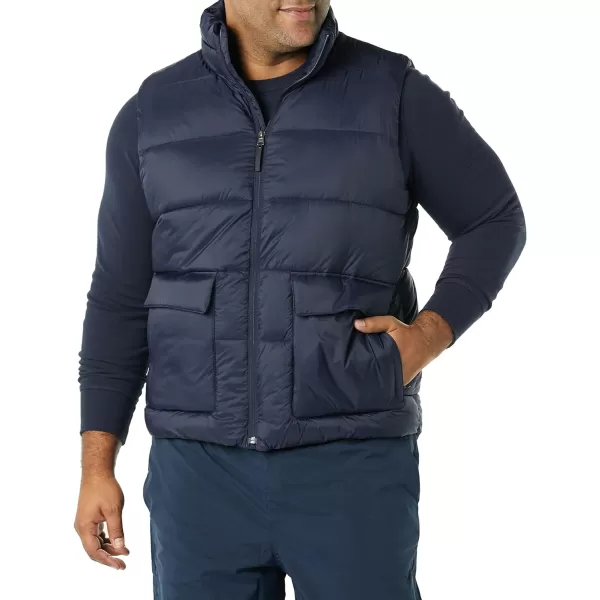 Amazon Essentials Mens WaterResistant SherpaLined Puffer VestNavy