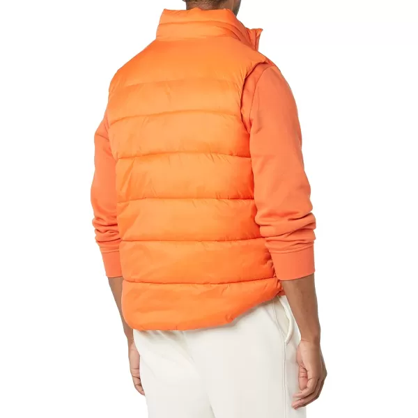 Amazon Essentials Mens WaterResistant SherpaLined Puffer VestOrange