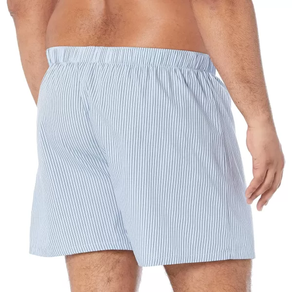 Amazon Essentials Mens Woven Cotton Boxer Short Available in Big ampTall Pack of 5BlackBlue StripeDark Blue PlaidNavySky Blue