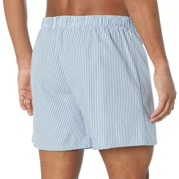 Amazon Essentials Mens Woven Cotton Boxer Short Available in Big ampTall Pack of 5BlackBlue StripeDark Blue PlaidNavySky Blue